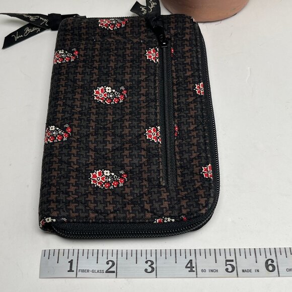 VERA BRADLEY Zip Around Wallet Wristlet Houndstooth Brown Card & I.D. Slot - Picture 7 of 7